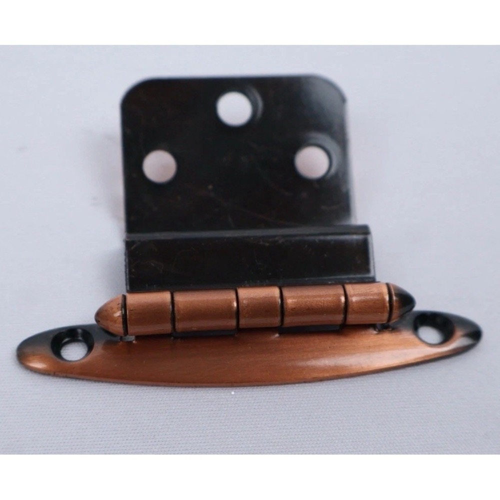 VTG 1960s Amerock Copper Black 3/8" Inset Steel Hinges (7) NOS MCM Made in USA